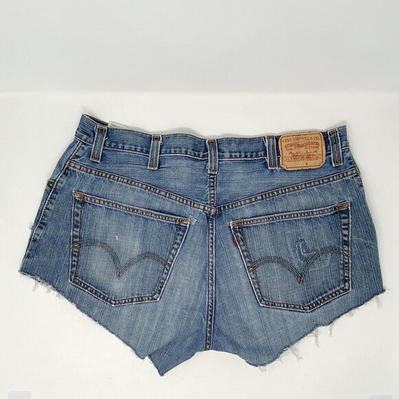 LEVI'S | Distressed Denim Cut-Off Shorts - Picture 2 of 14